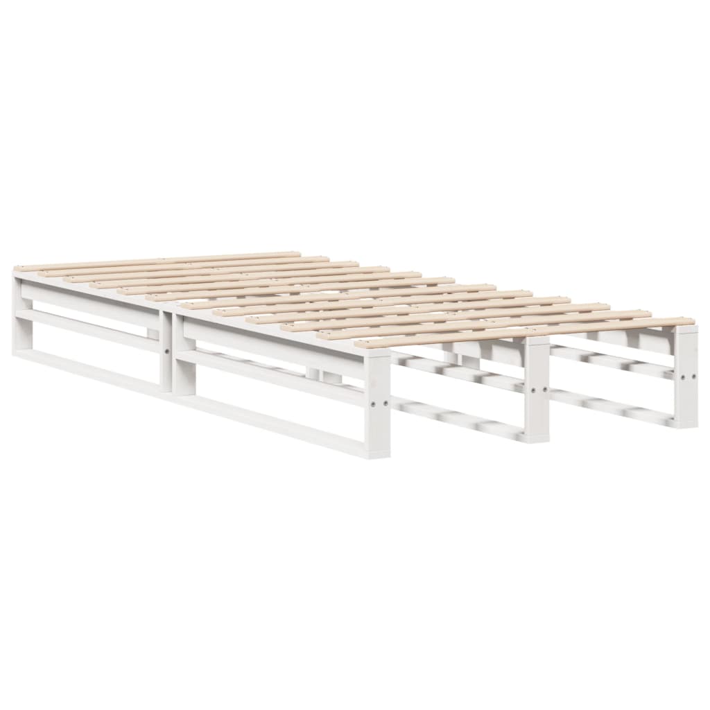 Letto Libreria senza Materasso Bianco 75x190 cm Legno Massello | homemem39