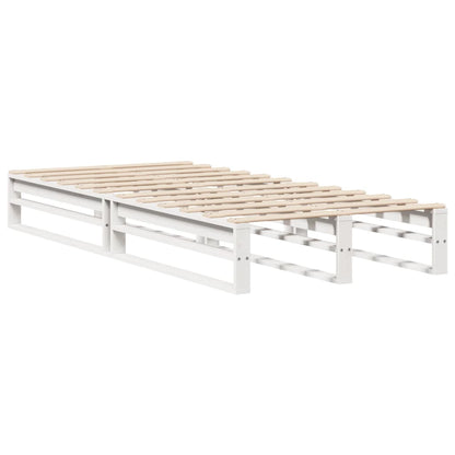 Letto Libreria senza Materasso Bianco 75x190 cm Legno Massello | homemem39