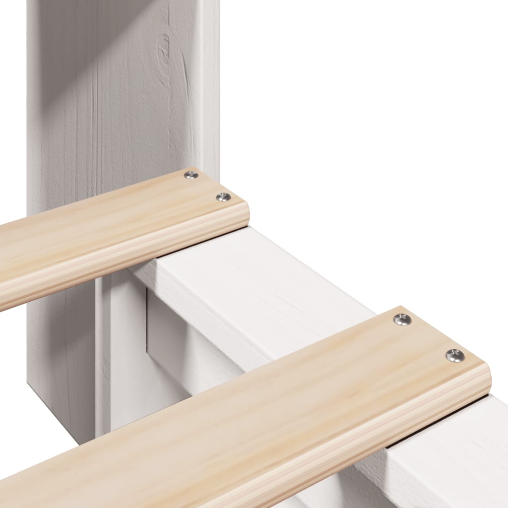 Letto Libreria senza Materasso Bianco 75x190 cm Legno Massello | homemem39