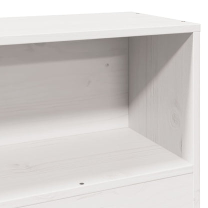 Letto Libreria senza Materasso Bianco 75x190 cm Legno Massello | homemem39