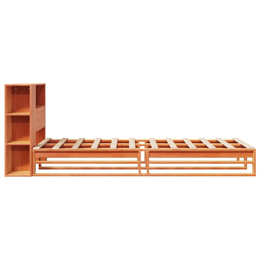 Letto Libreria senza Materasso Marrone Cera 75x190 cm Legno - homemem39