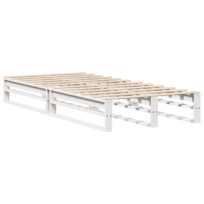 Letto Libreria senza Materasso Bianco 90x190 cm Legno Massello