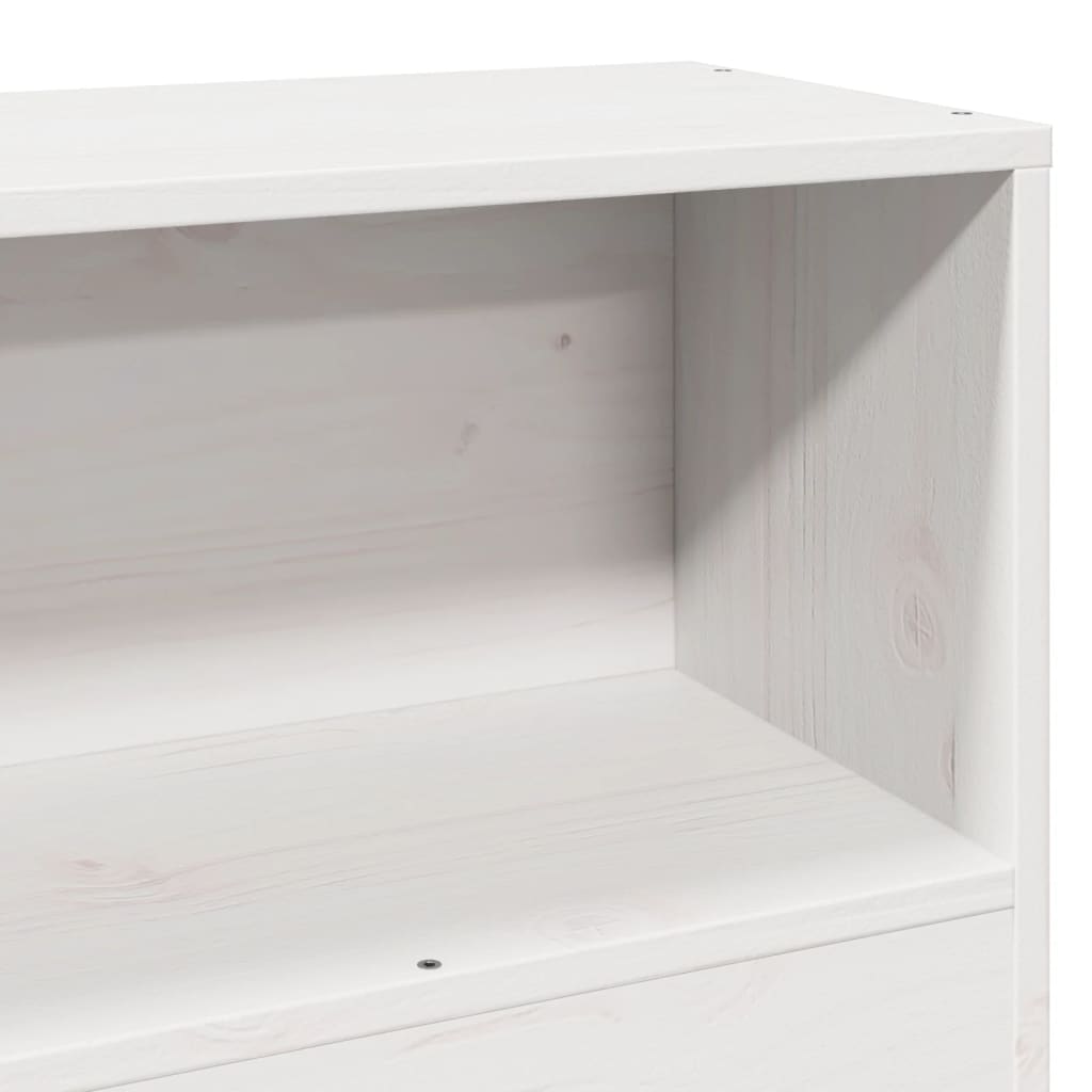 Letto Libreria senza Materasso Bianco 90x190 cm Legno Massello