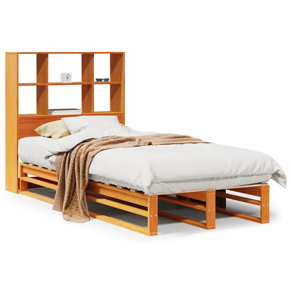 Letto Libreria senza Materasso Marrone Cera 100x200 cm Legno | homemem39