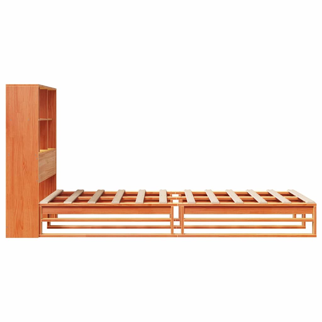 Letto Libreria senza Materasso Marrone Cera 100x200 cm Legno | homemem39