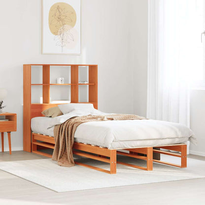 Letto Libreria senza Materasso Marrone Cera 100x200 cm Legno | homemem39
