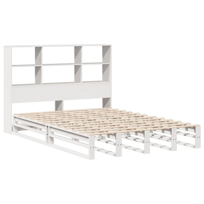 Letto Libreria senza Materasso Bianco 120x200 cm Legno Massello - homemem39
