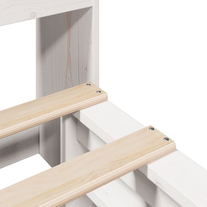 Letto Libreria senza Materasso Bianco 120x200 cm Legno Massello - homemem39