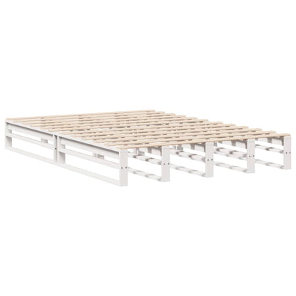 Letto Libreria senza Materasso Bianco 160x200 cm Legno Massello | homemem39