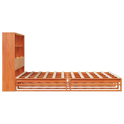 Letto Libreria senza Materasso Marrone Cera 160x200 cm Legno | homemem39