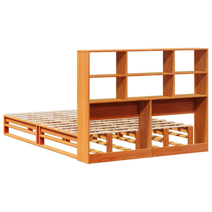 Letto Libreria senza Materasso Marrone Cera 160x200 cm Legno | homemem39
