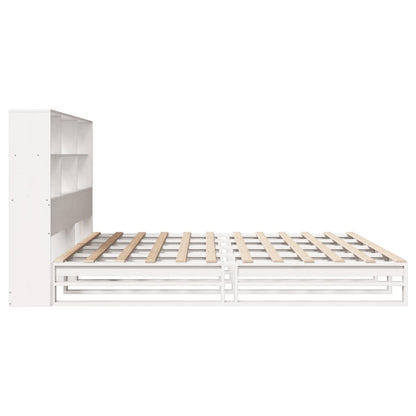 Letto Libreria senza Materasso Bianco 180x200 cm Legno Massello | homemem39