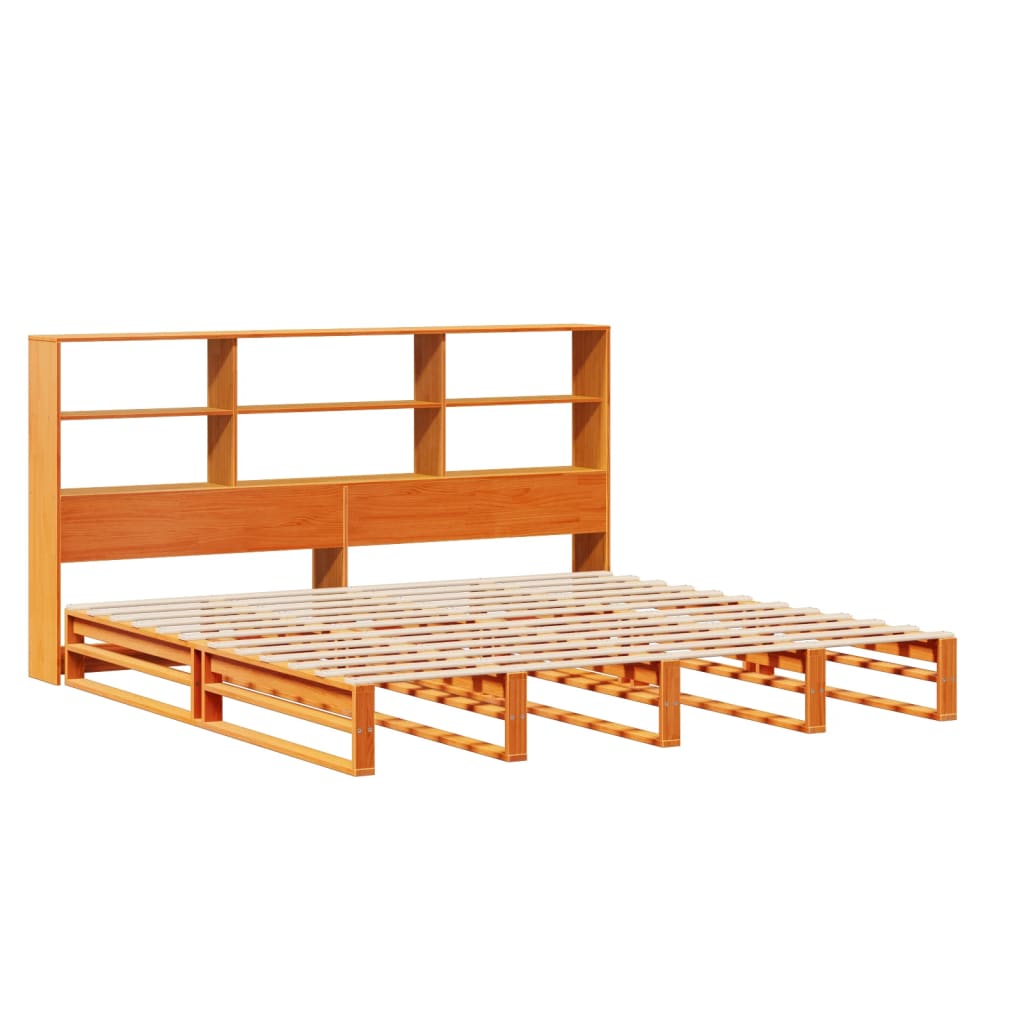 Letto Libreria senza Materasso Marrone Cera 180x200 cm Legno - homemem39