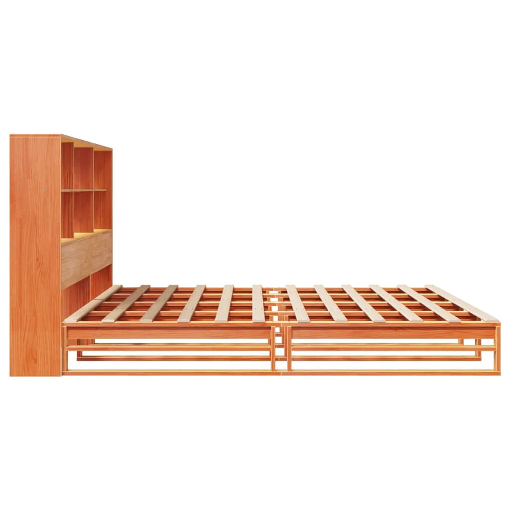 Letto Libreria senza Materasso Marrone Cera 180x200 cm Legno - homemem39