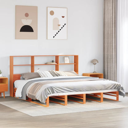 Letto Libreria senza Materasso Marrone Cera 180x200 cm Legno - homemem39