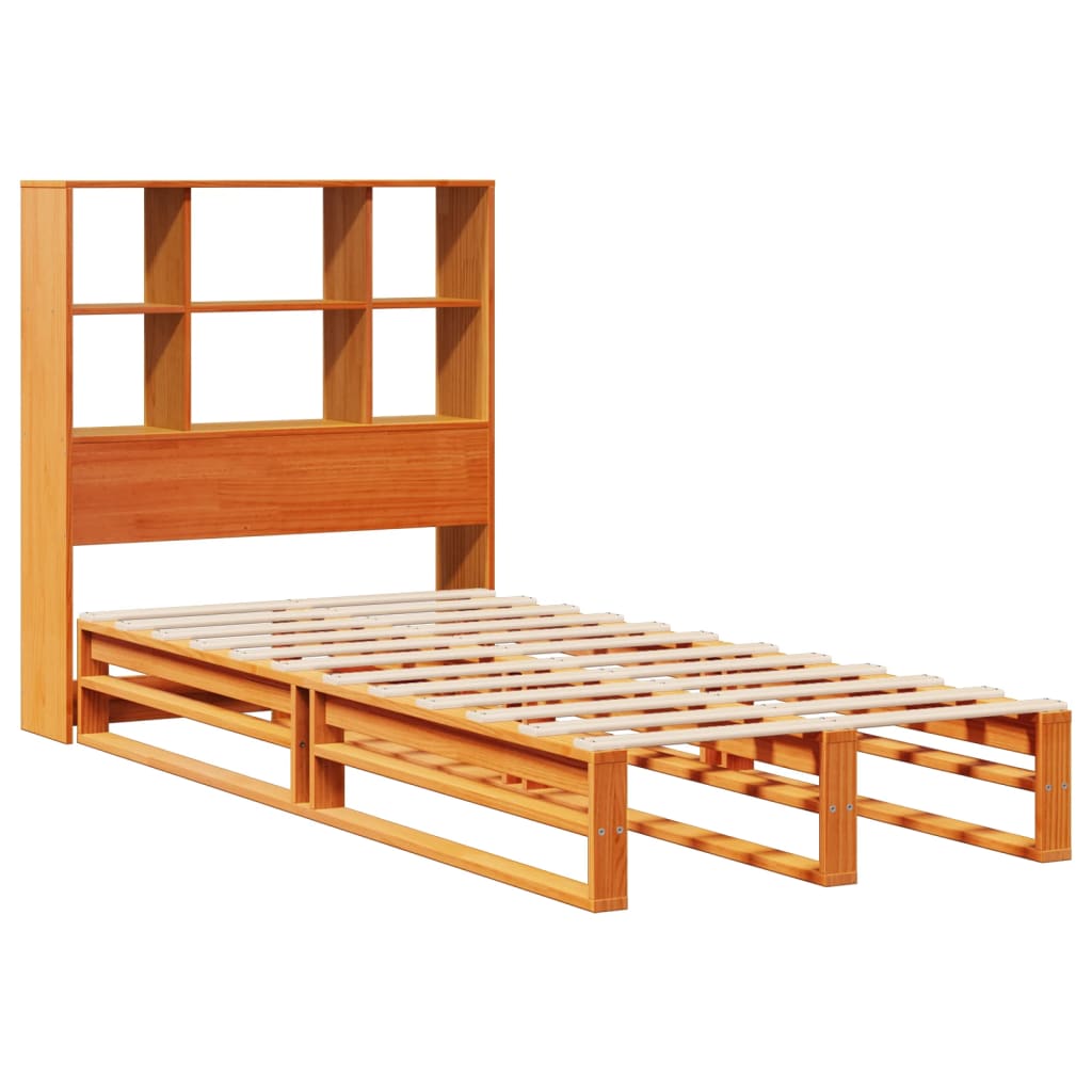 Letto Libreria senza Materasso Marrone Cera 75x190 cm Legno