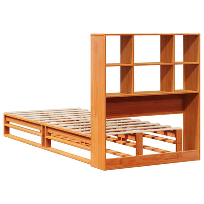 Letto Libreria senza Materasso Marrone Cera 75x190 cm Legno