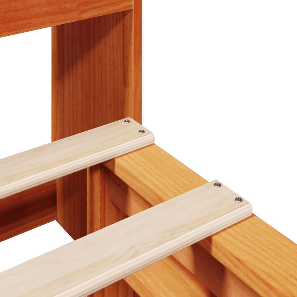 Letto Libreria senza Materasso Marrone Cera 120x190 cm Legno