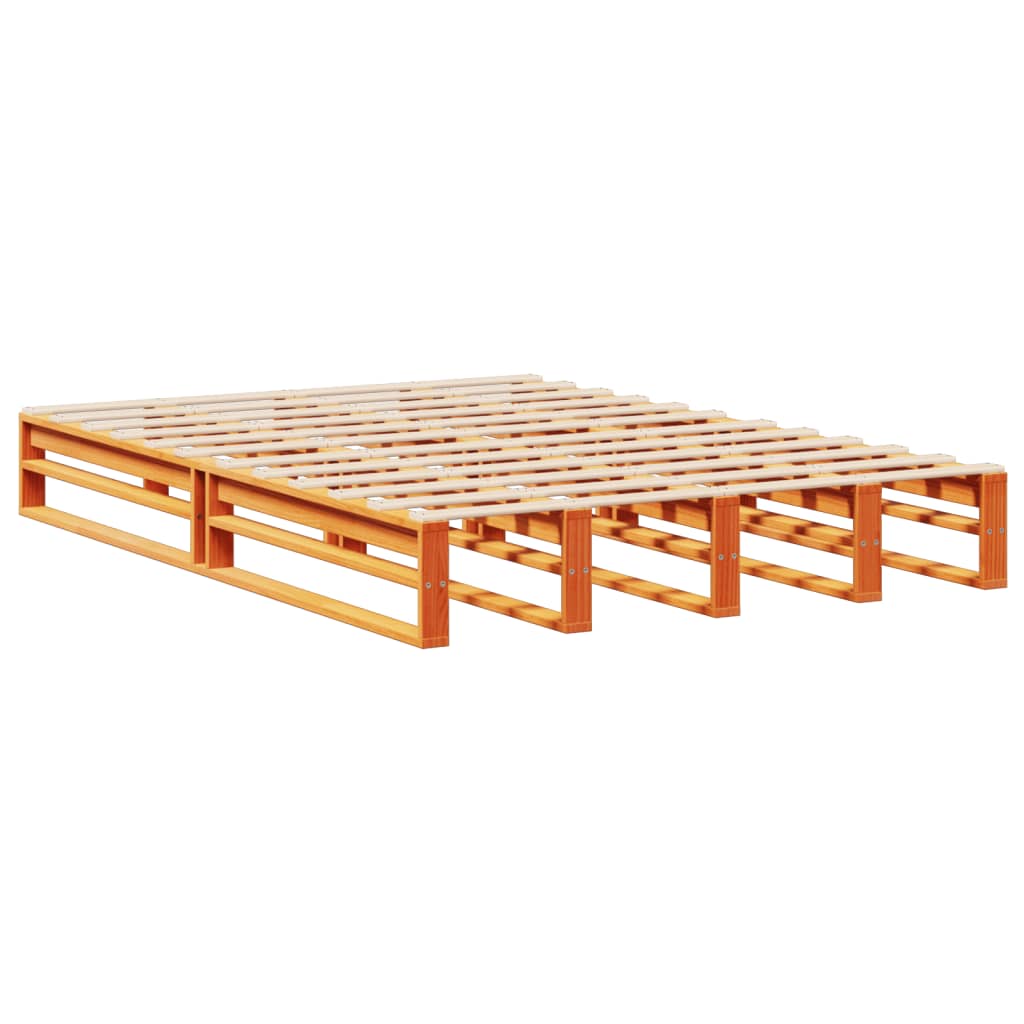 Letto Libreria senza Materasso Marrone Cera 135x190 cm Legno | homemem39