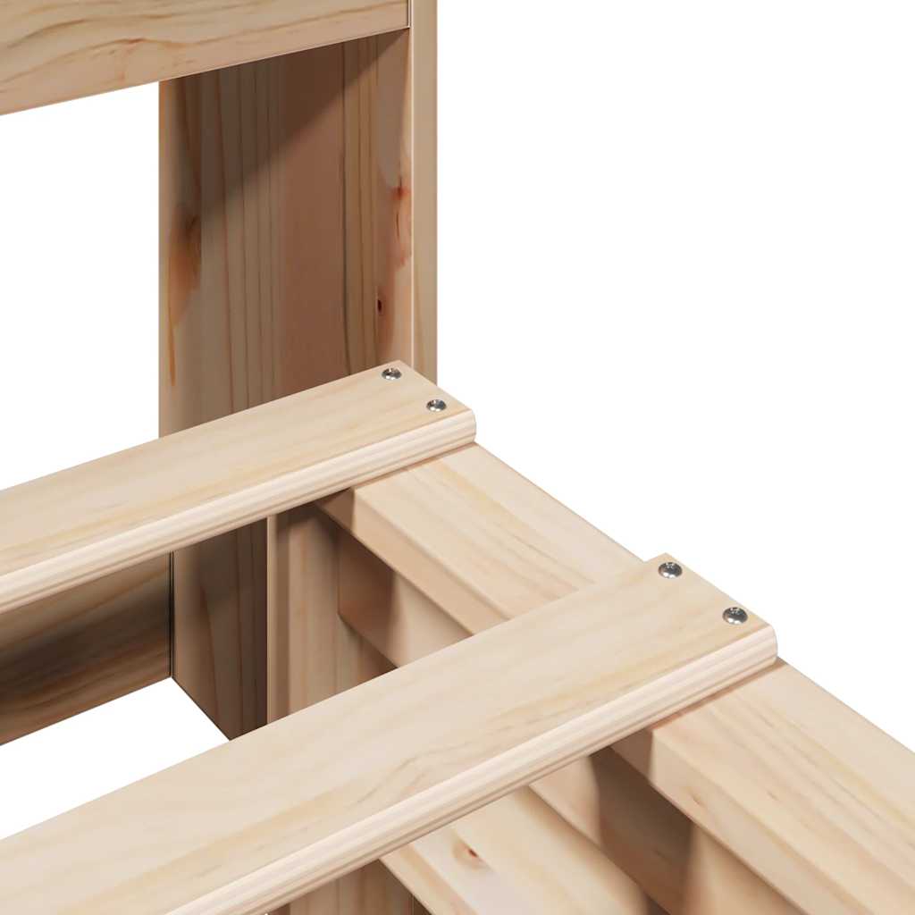 Letto Libreria senza Materasso 140x190 cm in Legno Massello