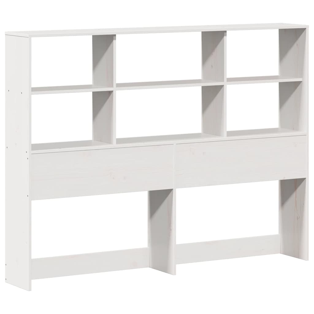 Letto Libreria senza Materasso Bianco 140x190 cm Legno Massello | homemem39