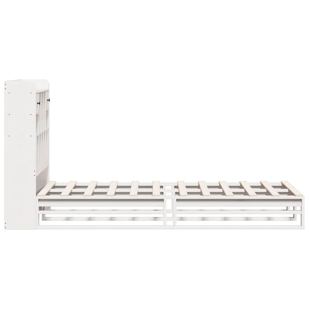 Letto Libreria senza Materasso Bianca 90x200 cm Legno di Pino - homemem39