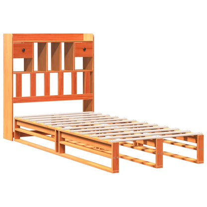 Letto Libreria senza Materasso Marrone Cera 100x200 cm in Pino | homemem39