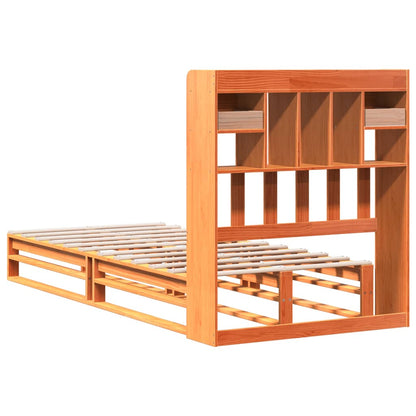 Letto Libreria senza Materasso Marrone Cera 100x200 cm in Pino | homemem39