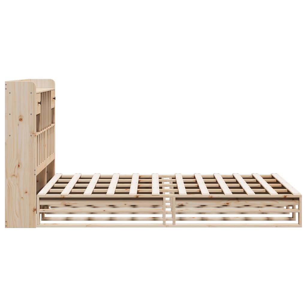 Letto Libreria senza Materasso 150x200 cm in Legno di Pino - homemem39