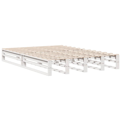 Letto Libreria senza Materasso Bianco 150x200 cm Legno di Pino | homemem39