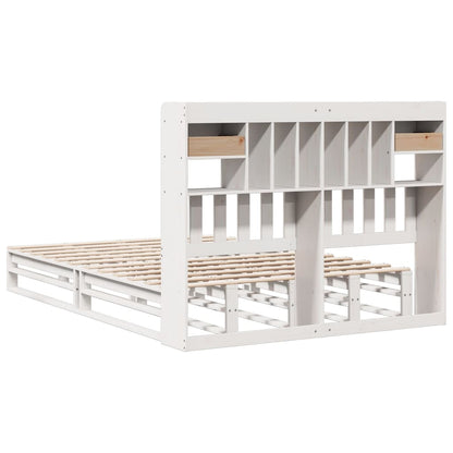 Letto Libreria senza Materasso Bianco 150x200 cm Legno di Pino | homemem39
