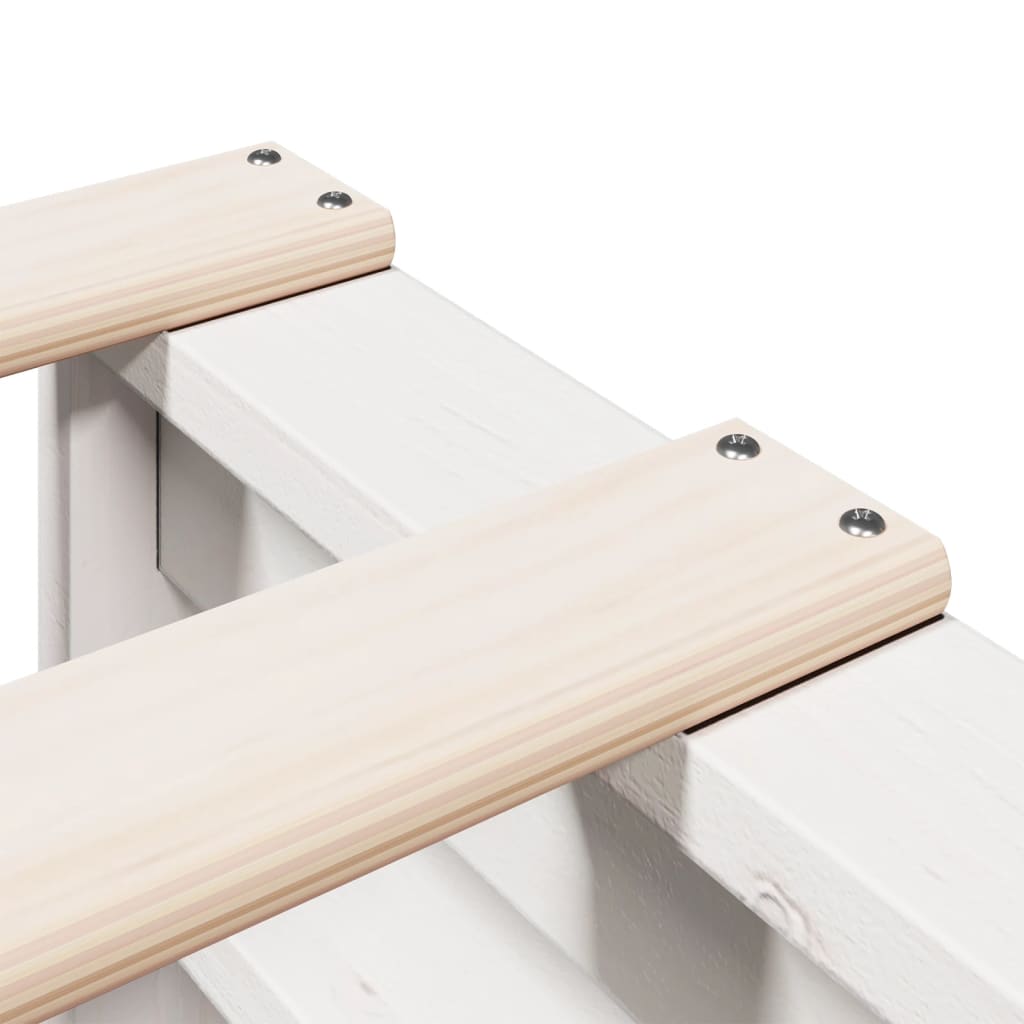 Letto Libreria senza Materasso Bianco 160x200 cm Legno di Pino - homemem39