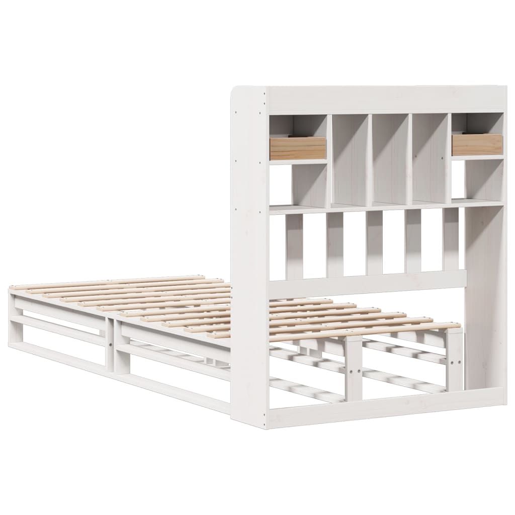 Letto con Libreria senza Materasso 75x190 cm in Legno Pino - homemem39