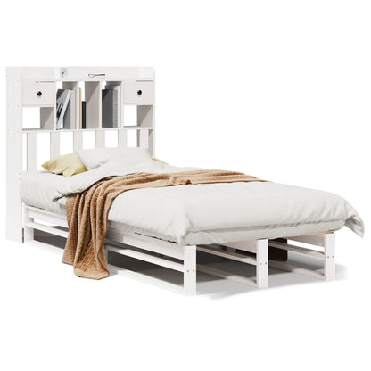 Letto Libreria senza Materasso Bianco 90x190 cm Massello Pino - homemem39