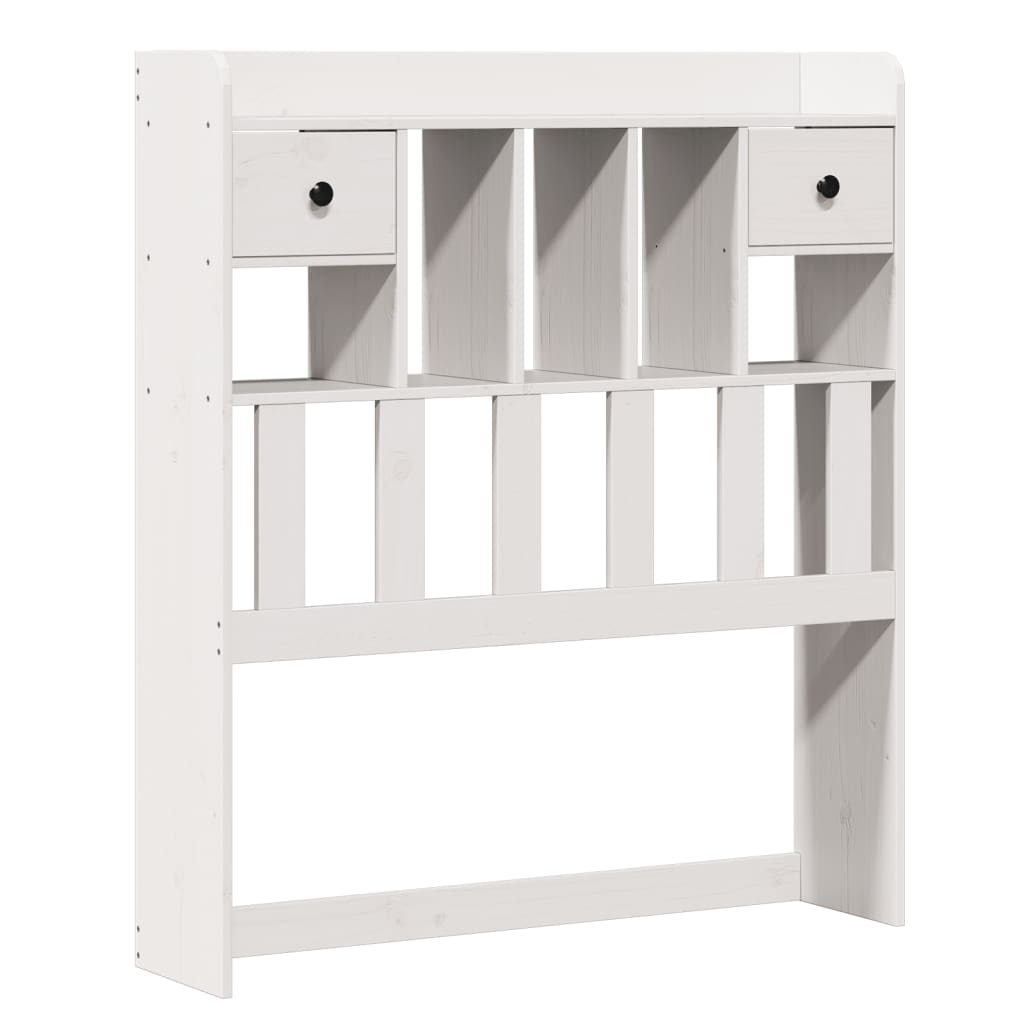 Letto Libreria senza Materasso Bianco 90x190 cm Massello Pino - homemem39