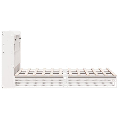 Letto Libreria senza Materasso Bianco 135x190 cm Legno di Pino - homemem39