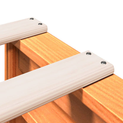 Letto Libreria senza Materasso Marrone Cera 140x190 cm in Pino - homemem39