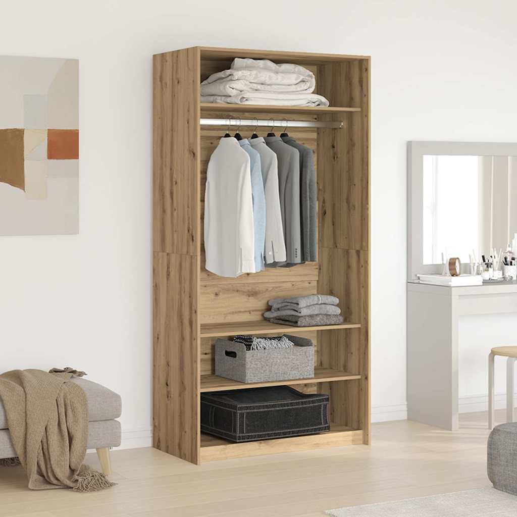 Armadio Rovere Artigianale 100x50x200 cm in Legno Multistrato | homemem39