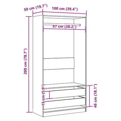 Armadio Legno Antico 100x50x200 cm in Legno Multistrato | homemem39