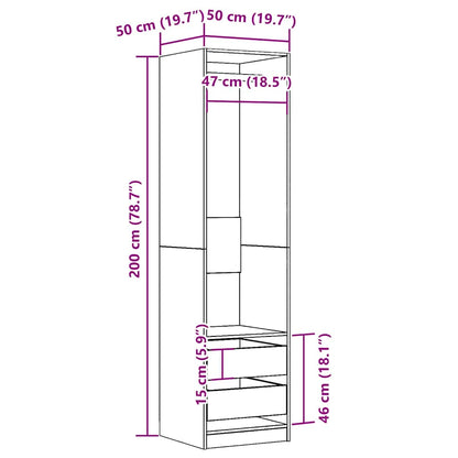 Armadio Legno Antico 50x50x200 cm in Legno Multistrato | homemem39