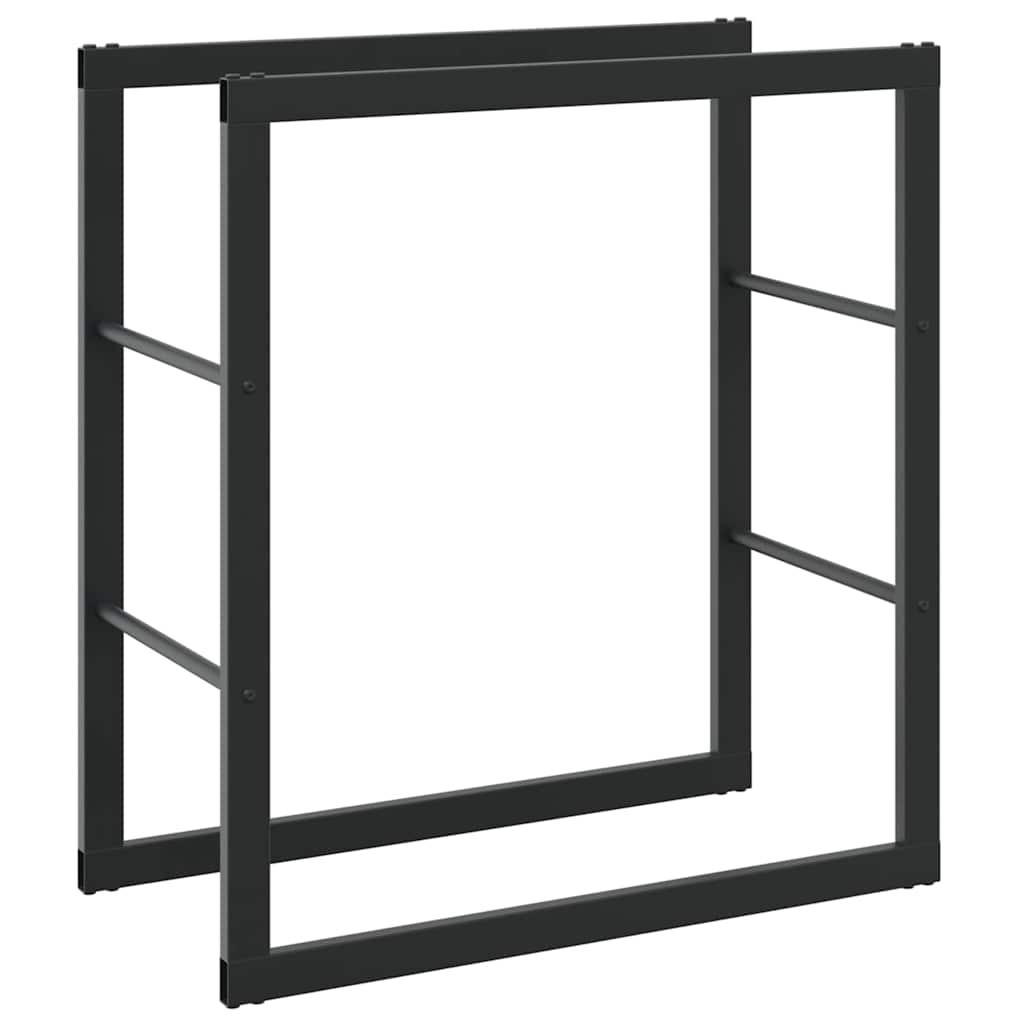 Rastrelliera per Legna da Ardere Nera 55x30x61 cm in Acciaio - homemem39