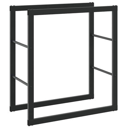 Rastrelliera per Legna da Ardere Nera 55x30x61 cm in Acciaio - homemem39