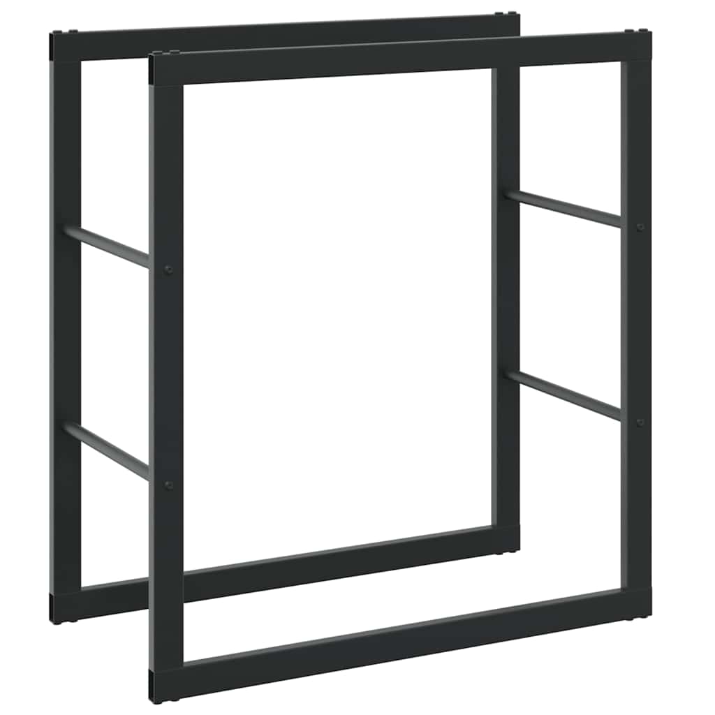 Rastrelliera per Legna da Ardere Nera 55x30x61 cm in Acciaio - homemem39