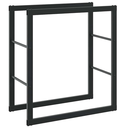 Rastrelliera per Legna da Ardere Nera 55x30x61 cm in Acciaio - homemem39