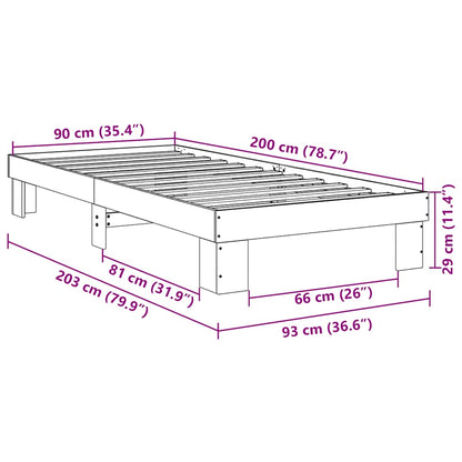 Struttura Letto Senza Materasso 90x200 cm in Legno Massello