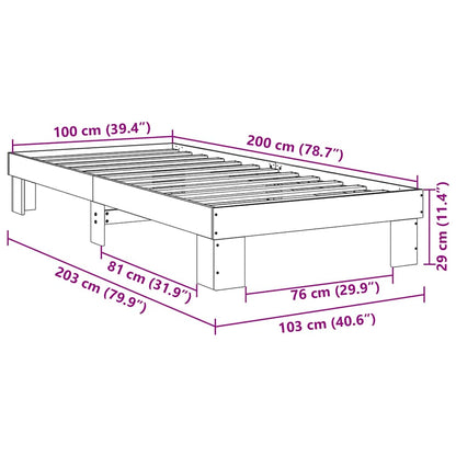 Struttura Letto Senza Materasso 100x200 cm in Legno di Rovere