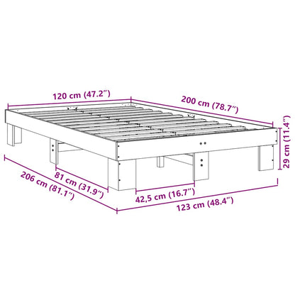 Struttura Letto Senza Materasso 120x200 cm in Legno di Rovere