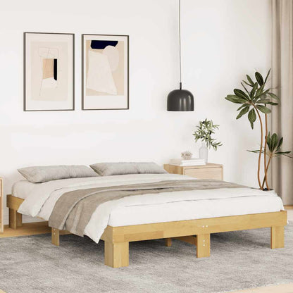 Struttura Letto Senza Materasso 140x200 cm in Legno di Rovere