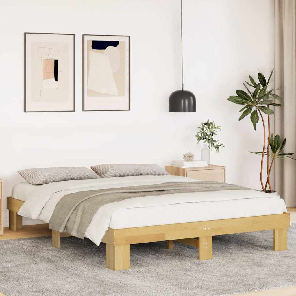 Struttura Letto Senza Materasso 150x200 cm in Legno di Rovere