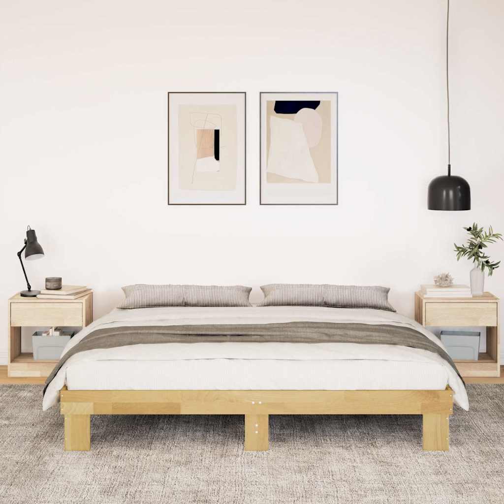 Struttura Letto Senza Materasso 180x200 cm in Legno di Rovere